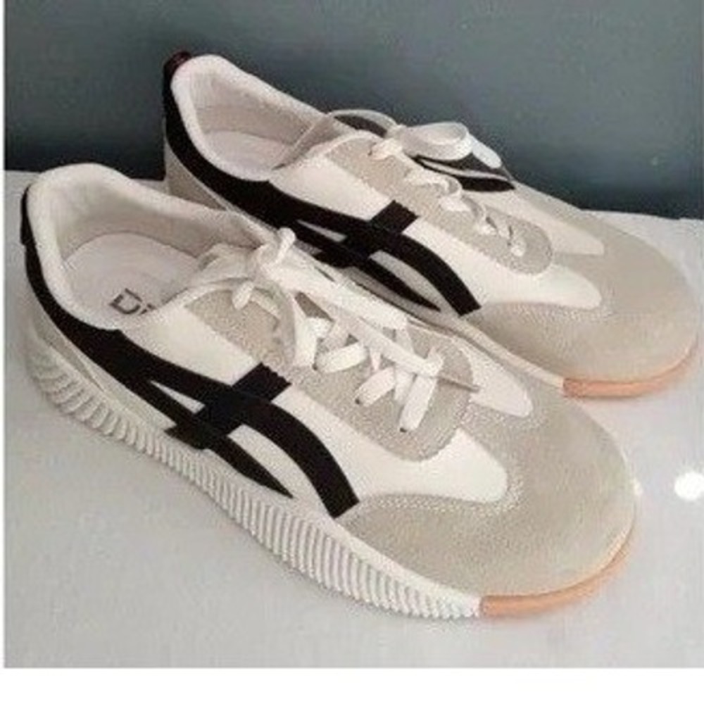 De Flora Mens Low Top Sneakers White Grey Black Athletic Casual Shoes